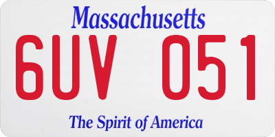 MA license plate 6UV051