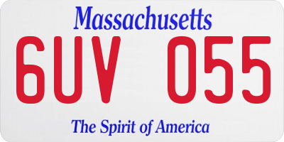 MA license plate 6UV055