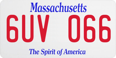 MA license plate 6UV066