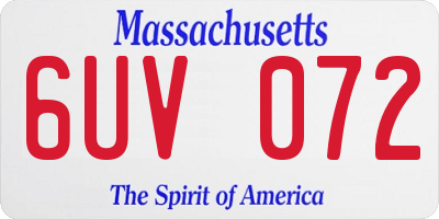 MA license plate 6UV072