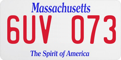 MA license plate 6UV073