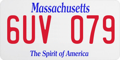MA license plate 6UV079