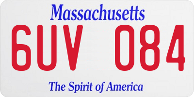 MA license plate 6UV084
