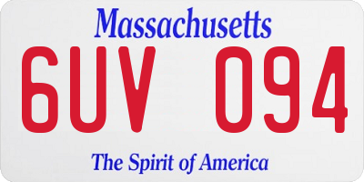 MA license plate 6UV094