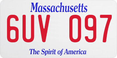 MA license plate 6UV097