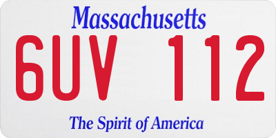 MA license plate 6UV112