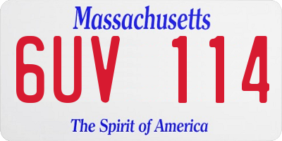 MA license plate 6UV114