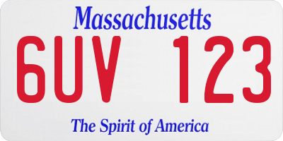 MA license plate 6UV123