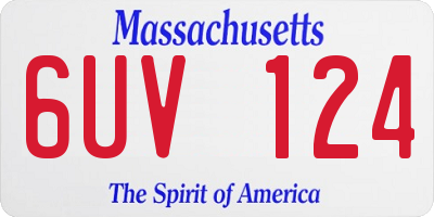 MA license plate 6UV124