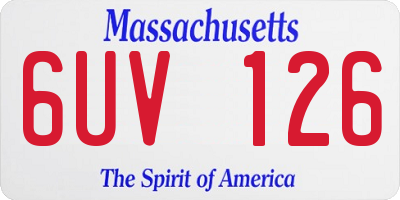 MA license plate 6UV126