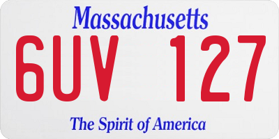 MA license plate 6UV127