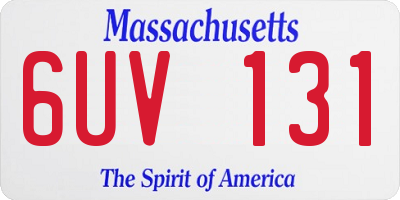 MA license plate 6UV131