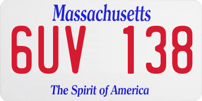 MA license plate 6UV138