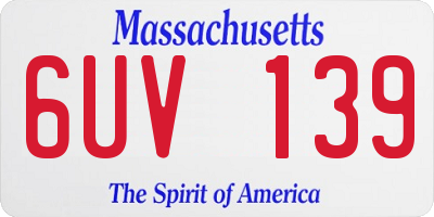 MA license plate 6UV139