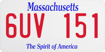 MA license plate 6UV151