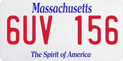 MA license plate 6UV156