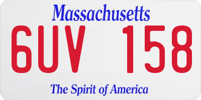 MA license plate 6UV158
