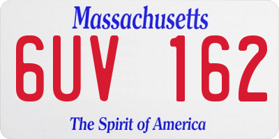 MA license plate 6UV162