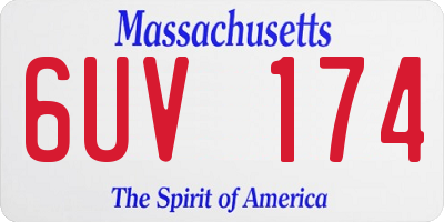 MA license plate 6UV174