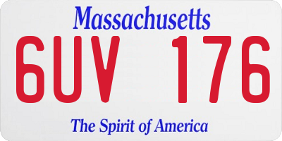 MA license plate 6UV176