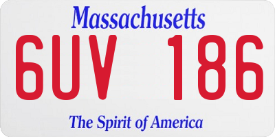MA license plate 6UV186
