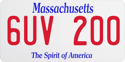 MA license plate 6UV200