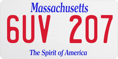 MA license plate 6UV207