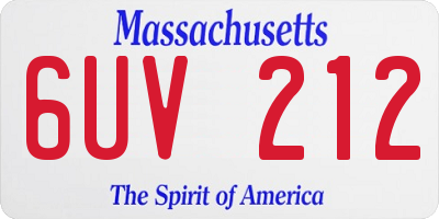 MA license plate 6UV212