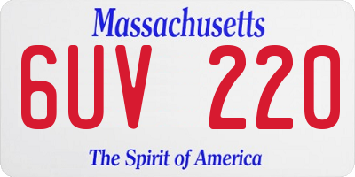 MA license plate 6UV220