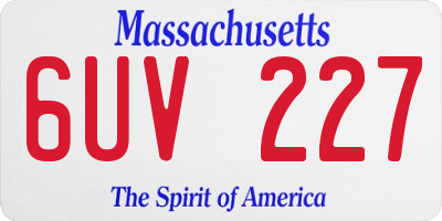 MA license plate 6UV227