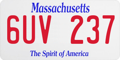 MA license plate 6UV237