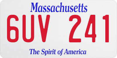 MA license plate 6UV241