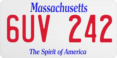 MA license plate 6UV242