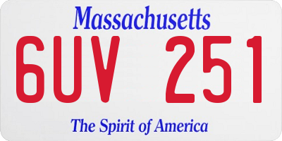 MA license plate 6UV251