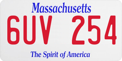 MA license plate 6UV254