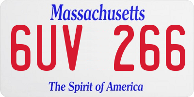 MA license plate 6UV266