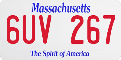 MA license plate 6UV267