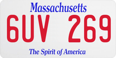 MA license plate 6UV269