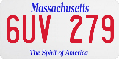 MA license plate 6UV279