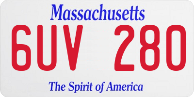 MA license plate 6UV280
