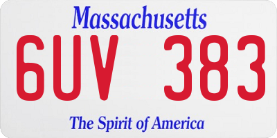 MA license plate 6UV383