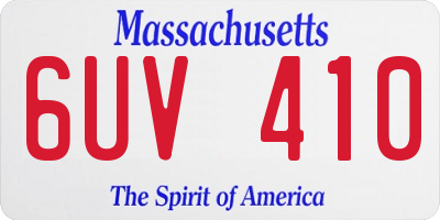 MA license plate 6UV410