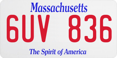 MA license plate 6UV836