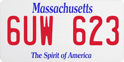 MA license plate 6UW623