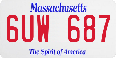 MA license plate 6UW687