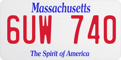 MA license plate 6UW740