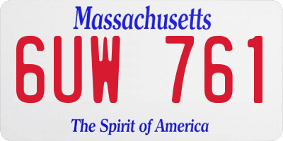 MA license plate 6UW761