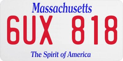 MA license plate 6UX818