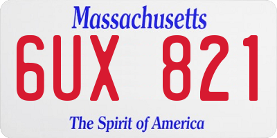 MA license plate 6UX821