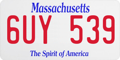 MA license plate 6UY539